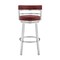 Armen Living Madrid 26" Counter Height Swivel Red Faux Leather and Brushed Stainless Steel Bar Stool LCMABABSRED26 - alternate 7